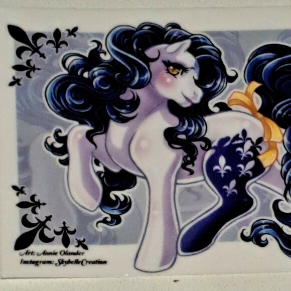 Fleur rectangle pony horse sticker - Picture 2 of 3